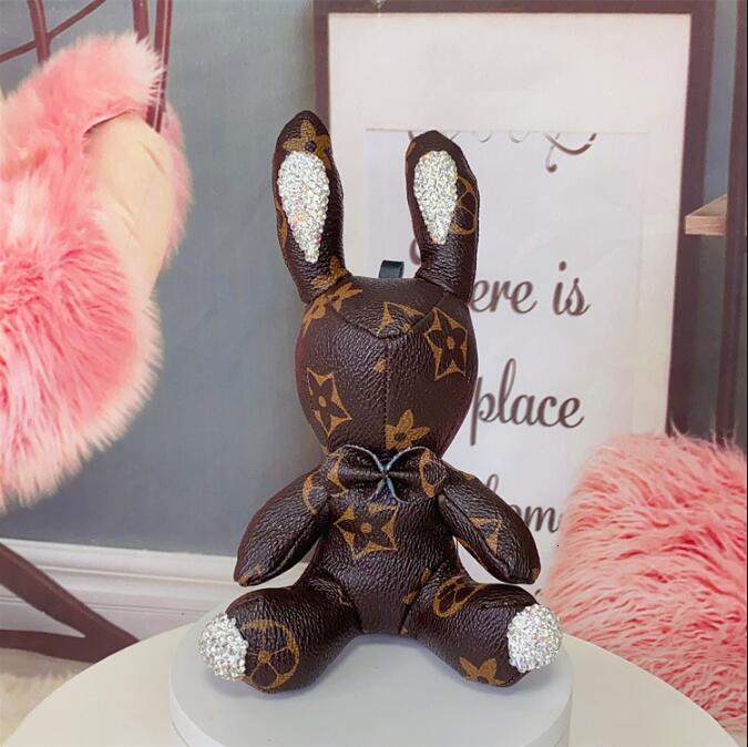 Creative New Handmade Diamond-Studded Rabbit Pendant Cute Car Keychain Couple Bag Charm tues1