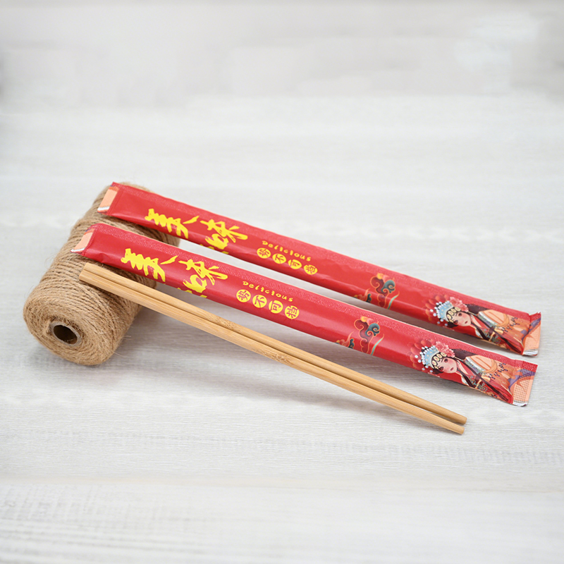 White Kraft Packaged Eco-Chopsticks Made from Sustainably Grown Bamboo