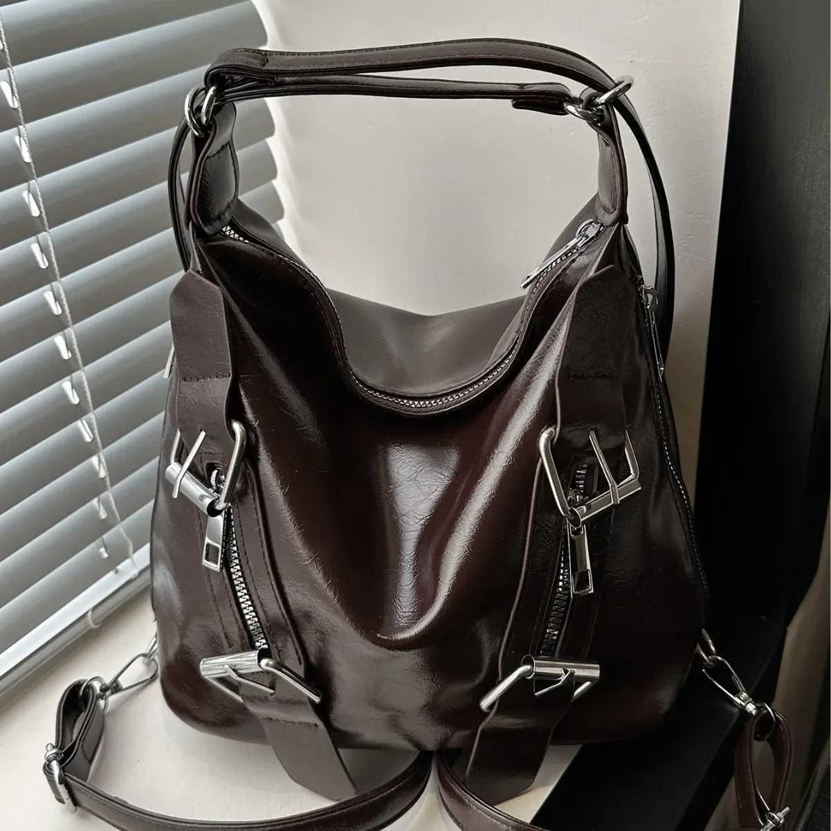 Korean Style Large Capacity Mens Backpack College Fi Tote Bag for Class Trendy Double Shoulder Bag Student Pack Y250718