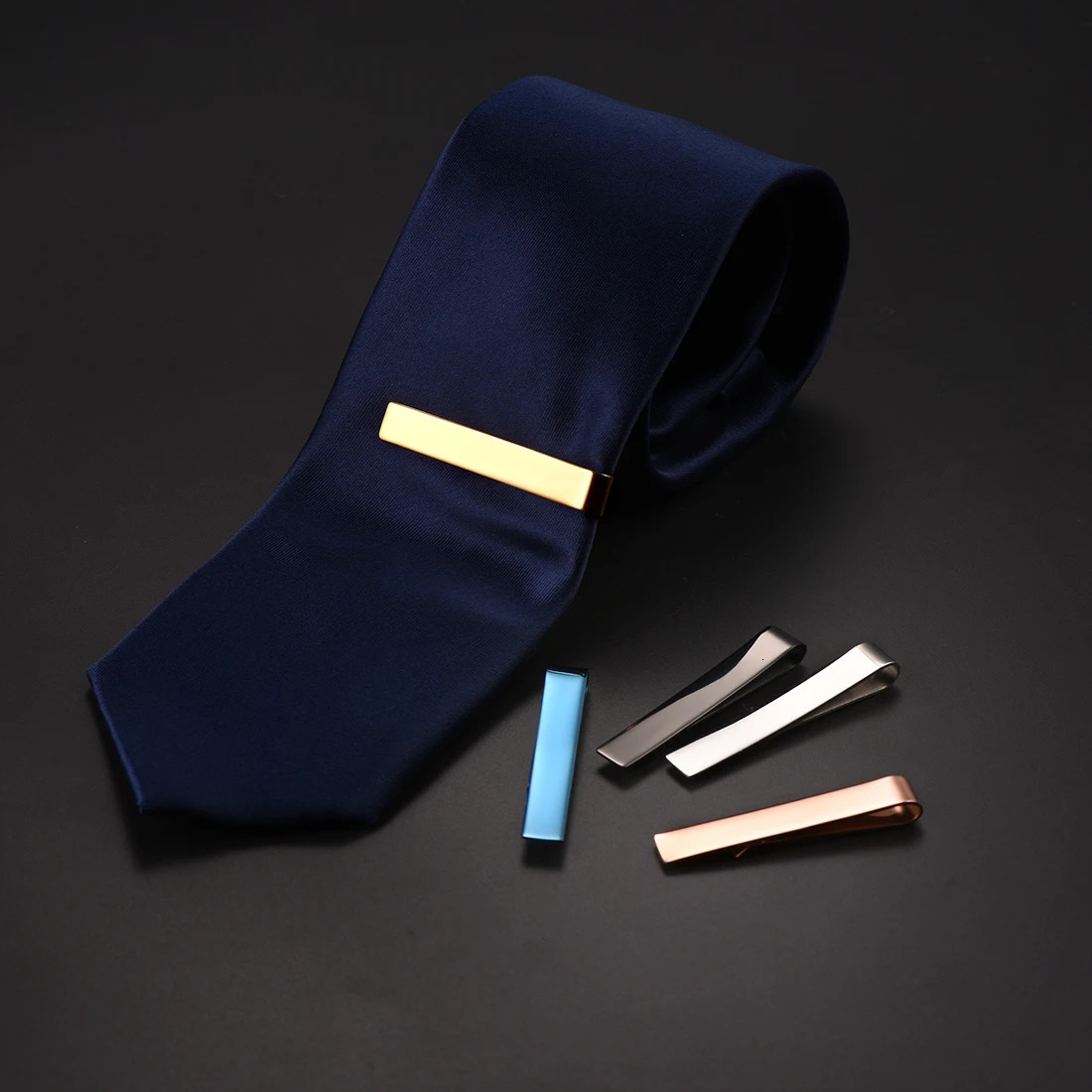 U7 Stainless Steel 5pcsset Tie Clips for Men Flat Clip Silver Color Mix Necktie Gift Him Daily Jewelry Set 250715