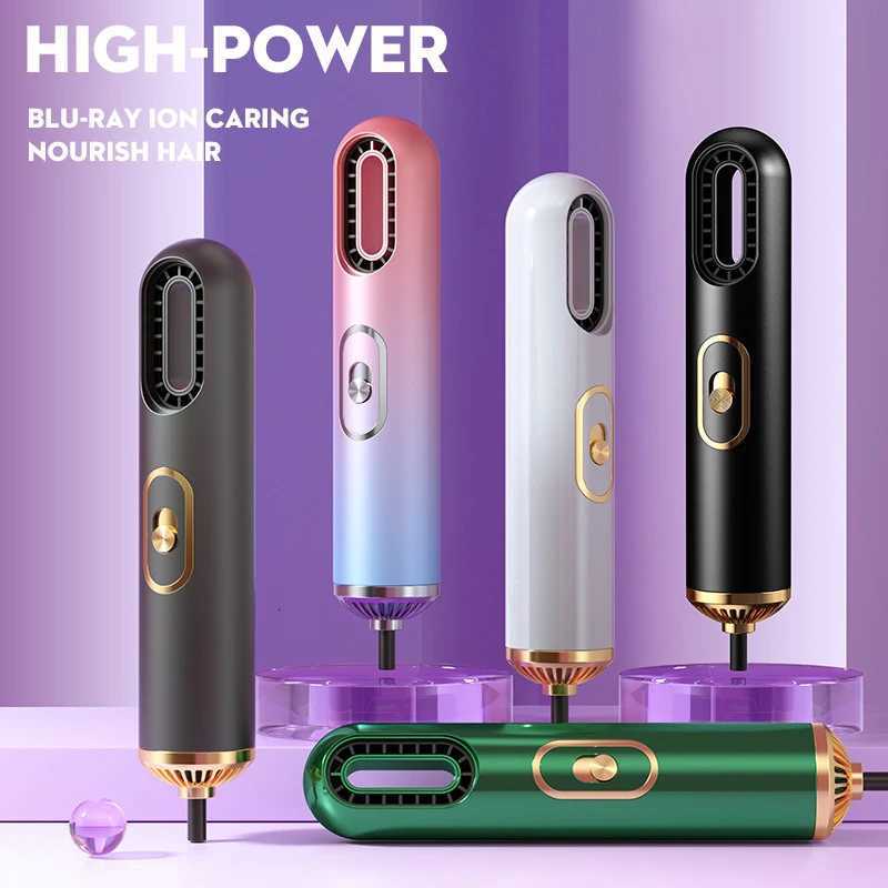 Mini 3-in-1 Electric Hair Dryer Curling Comb Hair Brush Volumizer Hair Straightener Manual Hair Dryer with Nozzle Styling Tool W250718