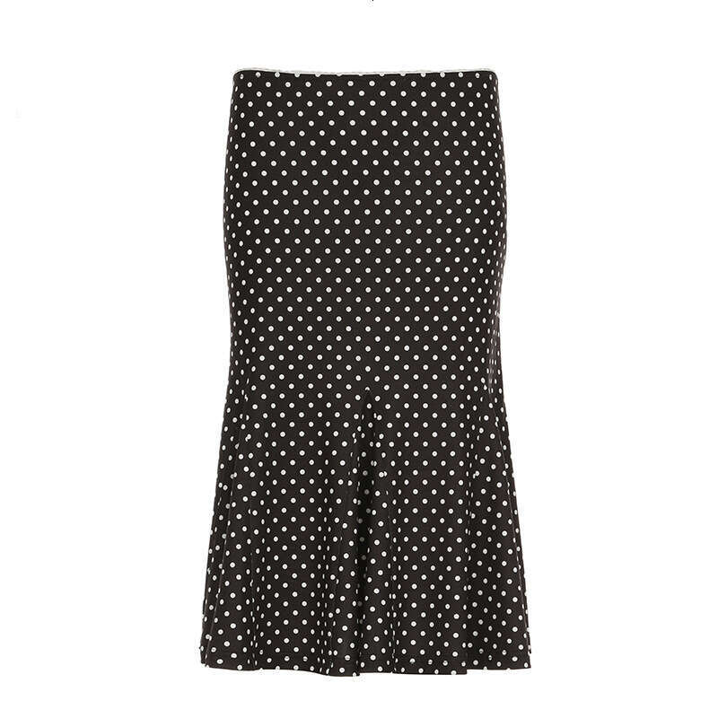 Summer Fashion INS New French Style Mid-Length Printed Polka Dot Bodycon Mermaid Skirt B5 g5