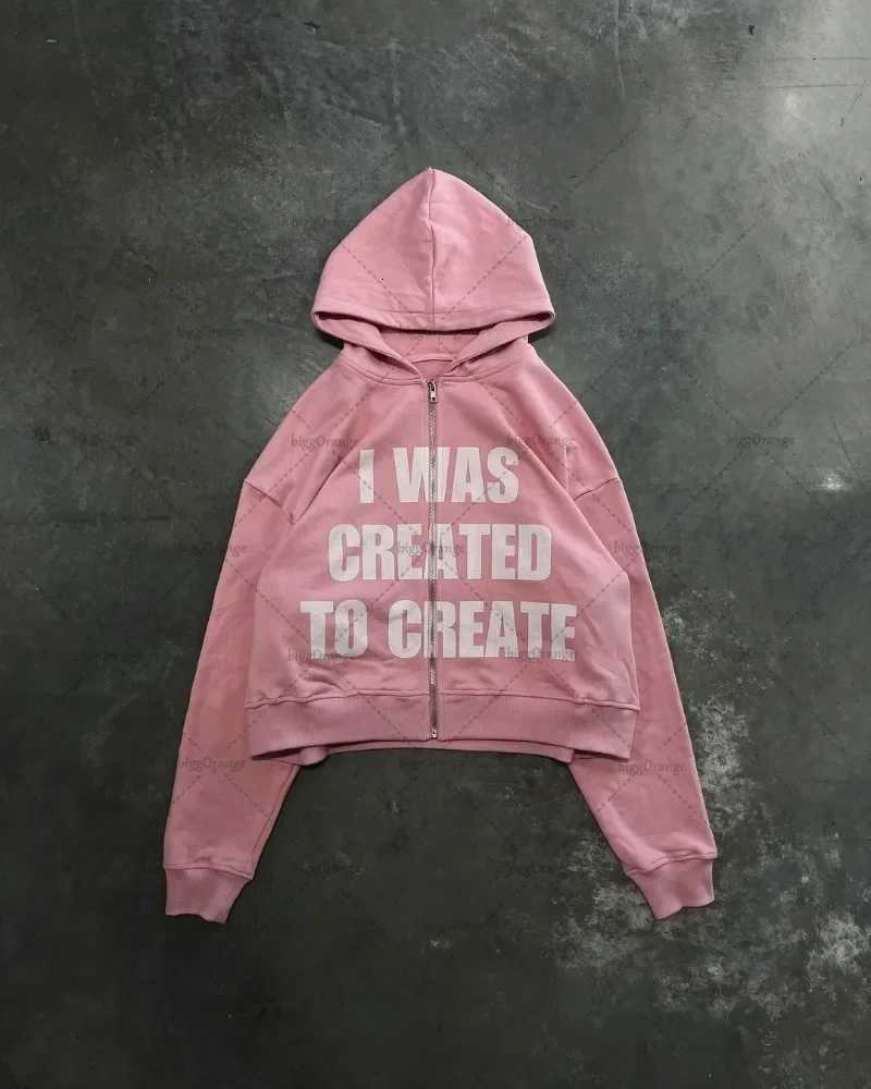 Harajuku High Street Trend Brand Letter Print Casual Oversized Hoodie Men Y2k American Casual Loose Zipper Sweatshirt Women X2507181