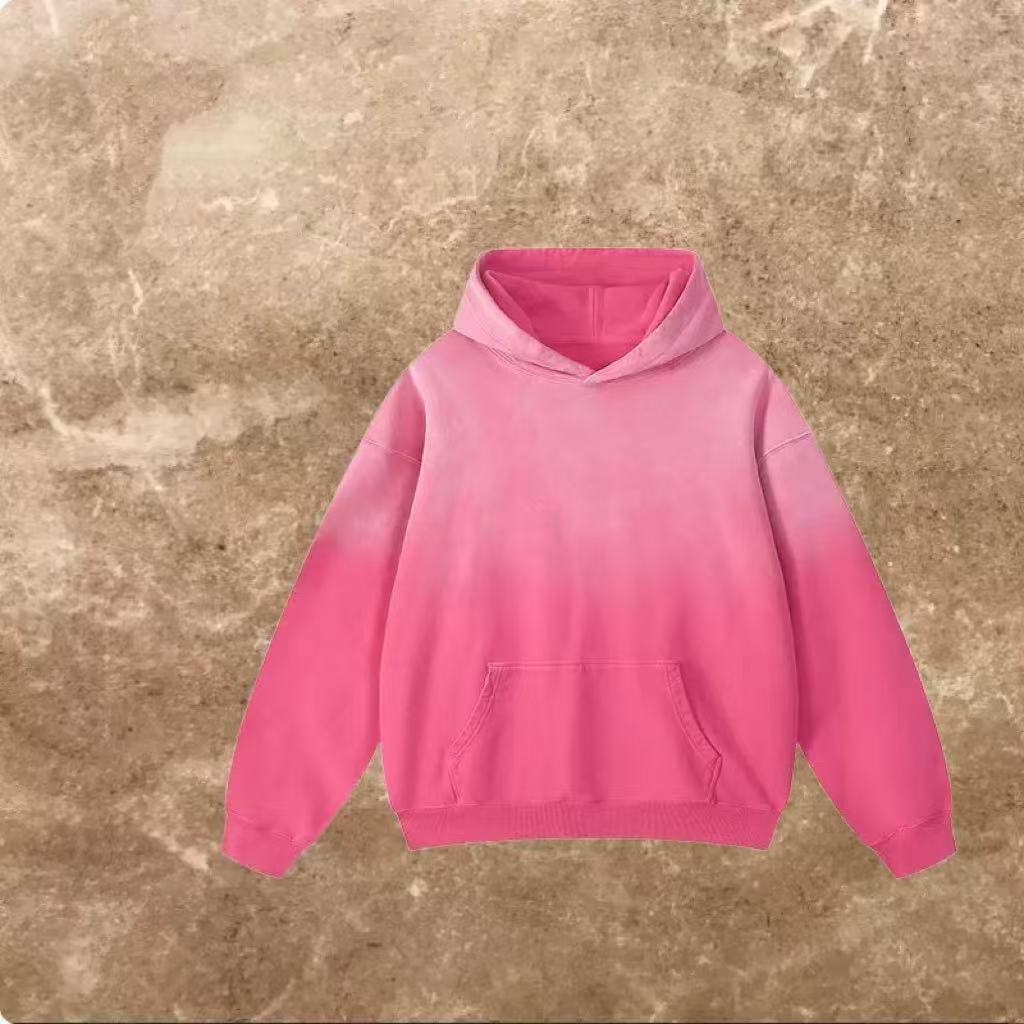 Gradient Color Hooded Sweater Stylish Loose Coat for Spring and Autumn Wear Versatile Top for Men and Women L251018W48J