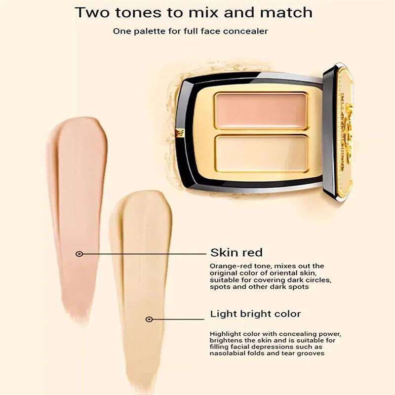 Maogeping Beauty Professional Double Color Palette High Coverage Moisturizing Concealer Makeup 3g X250717