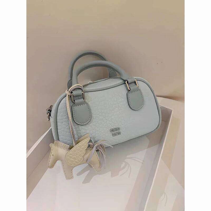 ZAR Brand Boston Sle Crossbody Pillow Handbag Women's Small Square Soft PU Leather Casual Oulder Bag For Youth