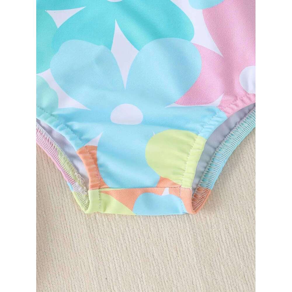 Summer Cute Baby One-Piece With 2-Piece Swimming Pool One-piece Swimsuit For Newborn Girls