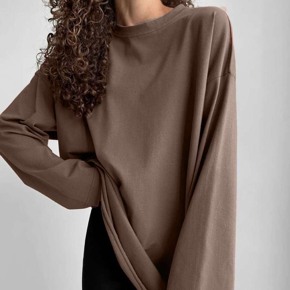 Spring And Autumn New Style Pure Cotton Long Sleeve T-Shirt For Women Handmade Frayed Loose Top 3316 B5