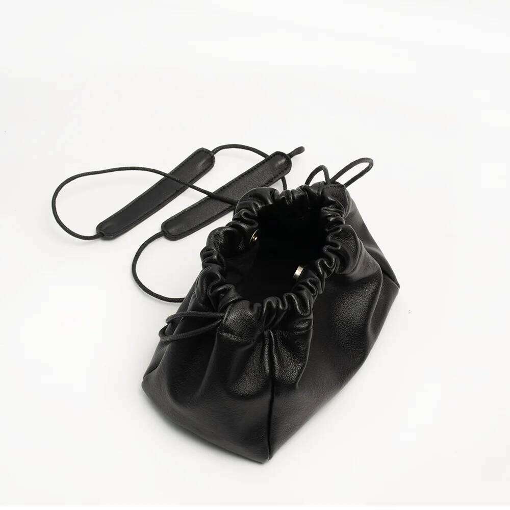 Women's Messenger New Style Simple Fashion Small Black Soft Leather Bag