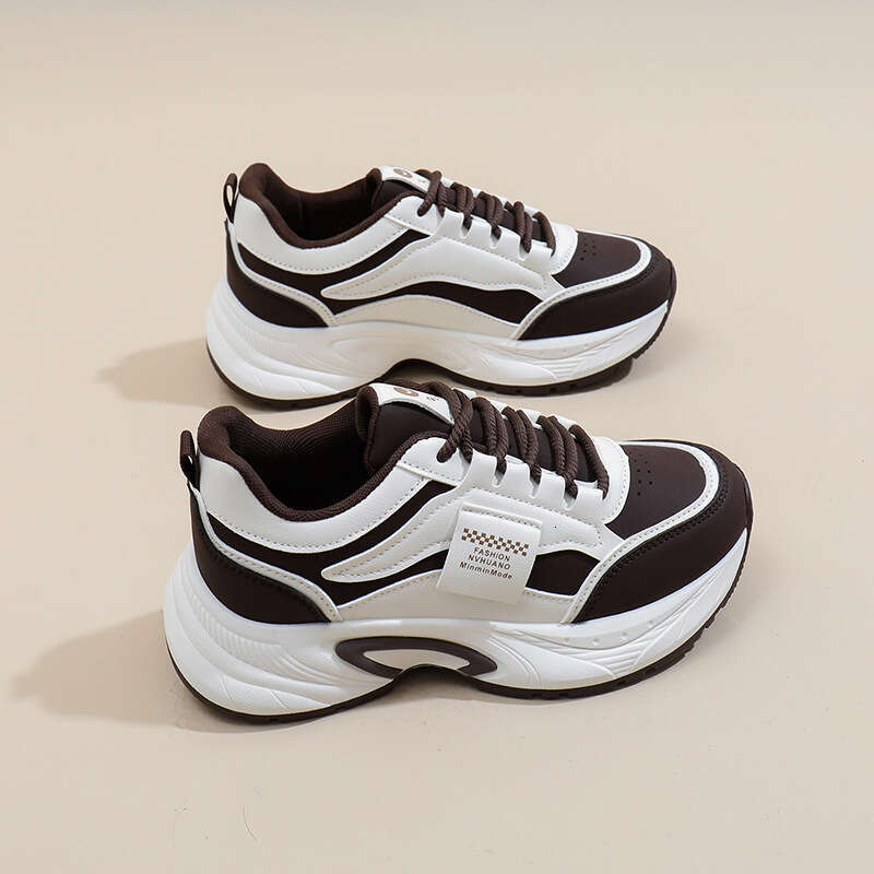 Trendy Plus Size Dad for Women 2024 Autumn Free shipping New Women's Student Sneakers Height Increasing Casual Shoes 6336