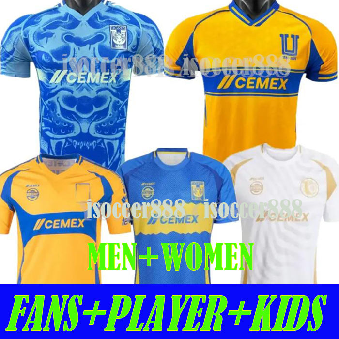 fans player version 24 25 Tigres UANL soccer jerseyS 2025 2026 65th Anniversary home away 3rd Mexico liga MX Vargas GIGNAC men women kids kit training GK pink football