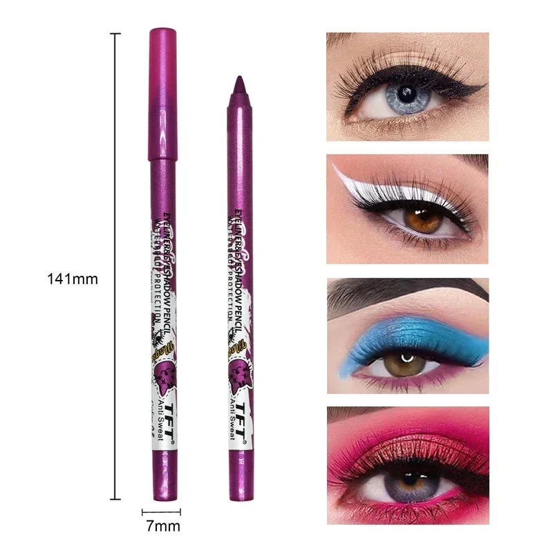 Colorful Long-lasting Eyeliner Pencil Waterproof Quick-dry No Blooming Blue Pink Eye Liner Pen Eyes Makeup Cosmetics Tools 250717