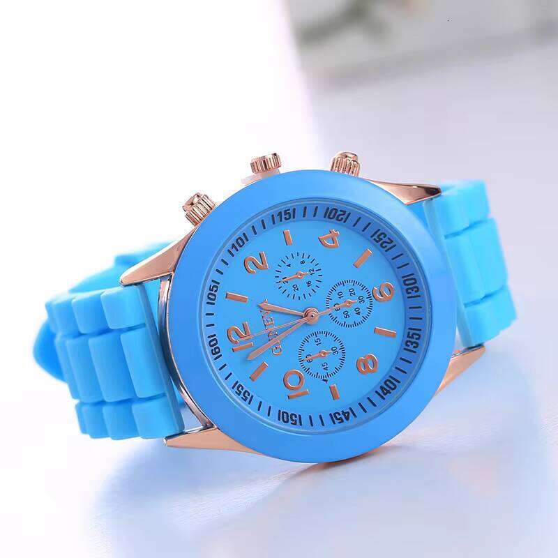 Geneva Style Silicone Watch - 38mm Colorful Jelly Strap Quartz Watch for Women | Trendy Korean Fashion Casual Timepiece (15 Colors)