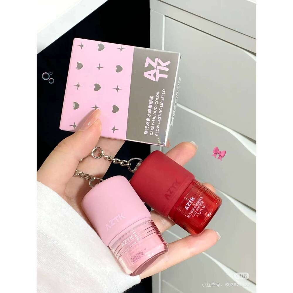 AZTK Two-tone Lip Glaze Water Light Mirror Naturally Moisturizes Lipstick d Waterproof Lasting Makeup Cosmetic X250718