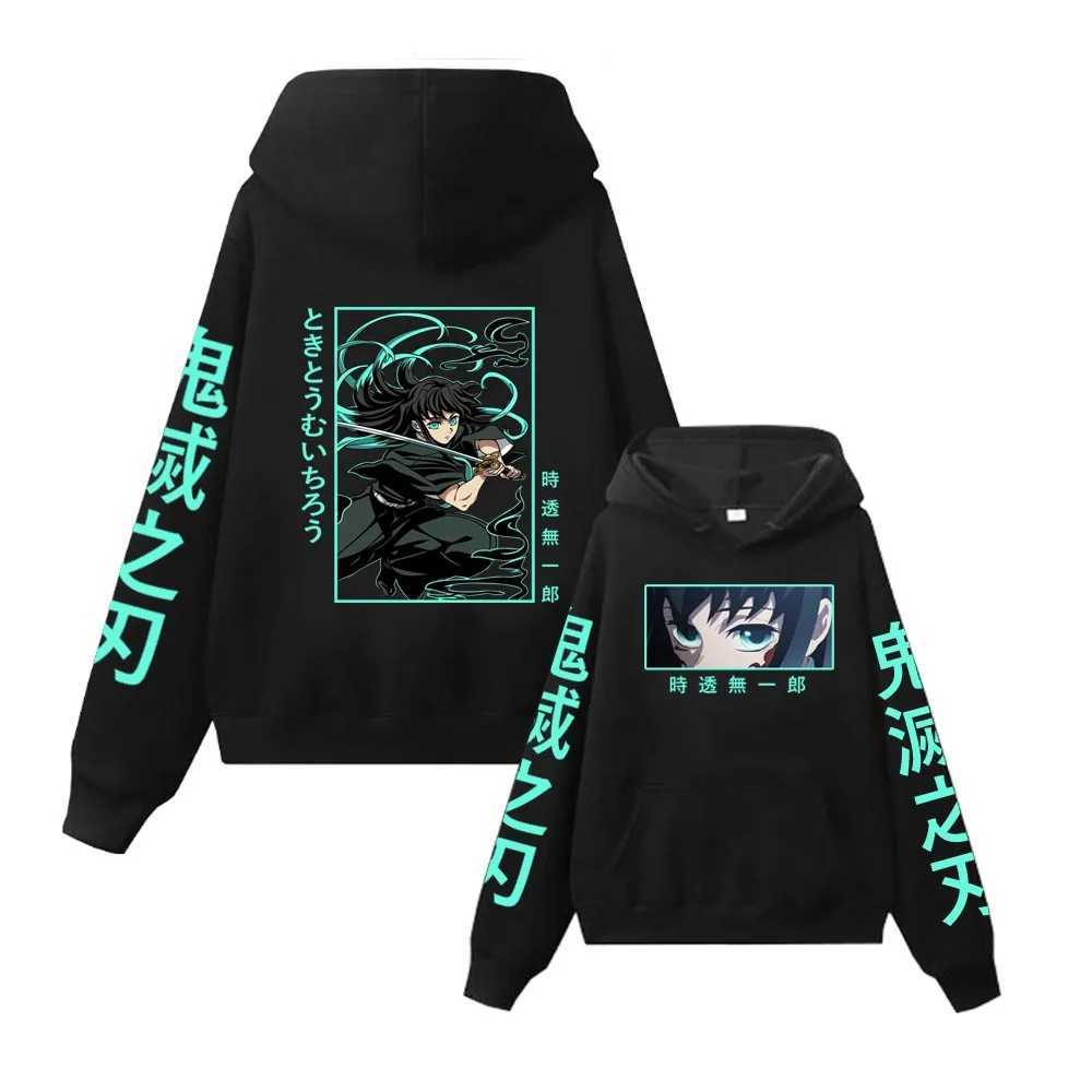 Ichiro Tokito Anime Hoodie For Men Women Demon Slayer Manga Pullover Casual Harajuku Streetwear Long Sleeve Loose Clothes XJ250717