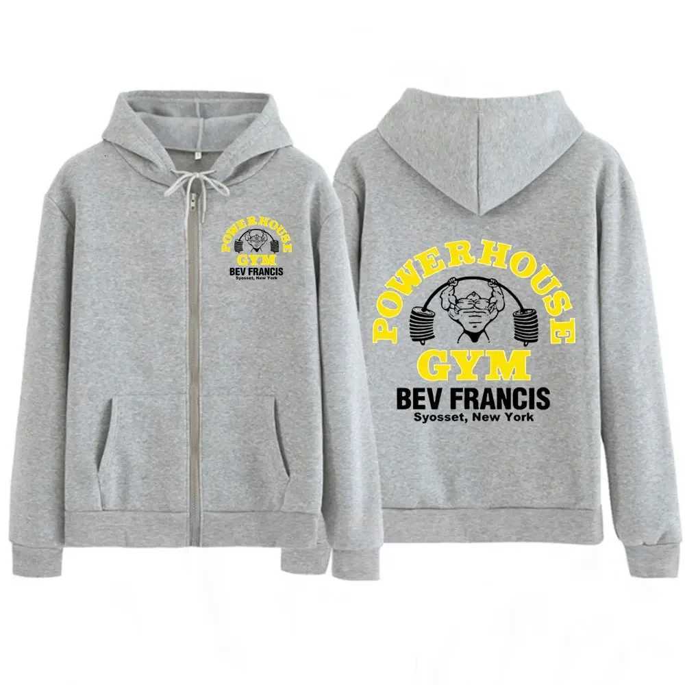 Gym Graphic Hoodie Olympia Fitness Weightlifting Exercise Hip-Hop Zip Up Sweatshirt Men Women Harajuku Zipper Hoodies X250718