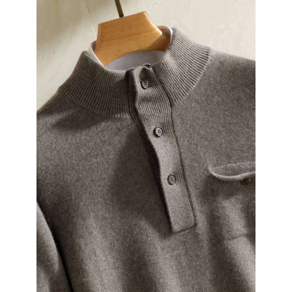 High Quality Men's 100% Sweater Autumn Winter Thick Pullover Long Sleeve Smart Casual Cashmere Knitwear Soft Warm Tops