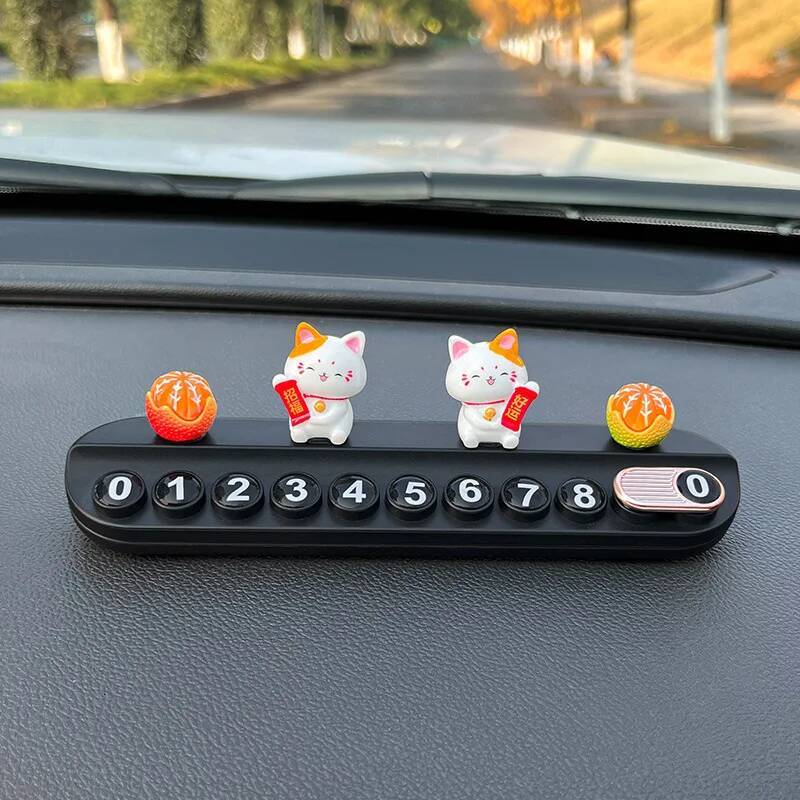 Anime Cute Cat Cartoon Temporary Interior Decor Moving Car Parking Sign Telephone Card Hide Number