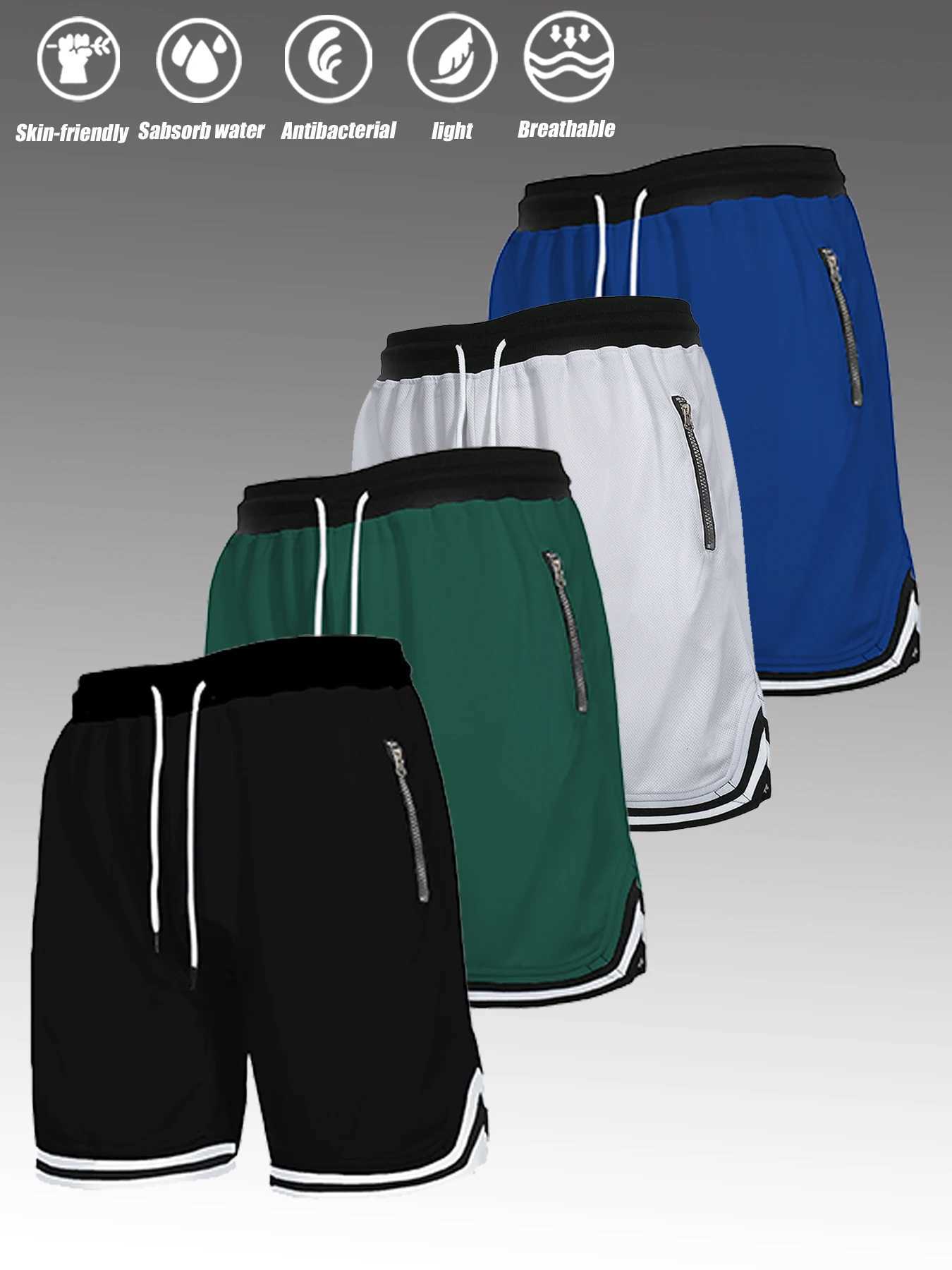 Mens Sports Basketball Shorts Mesh Quick Dry Gym Shorts for Summer Loose Type Elastic Waist Drawstring Casual Shorts Pants W250718