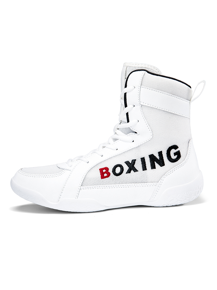 Boxing shoes, wrestling shoes, high-top fighting martial arts training shoes, long boots, fitness Sanda shoes, shock-absorbing, breathable and non-sli