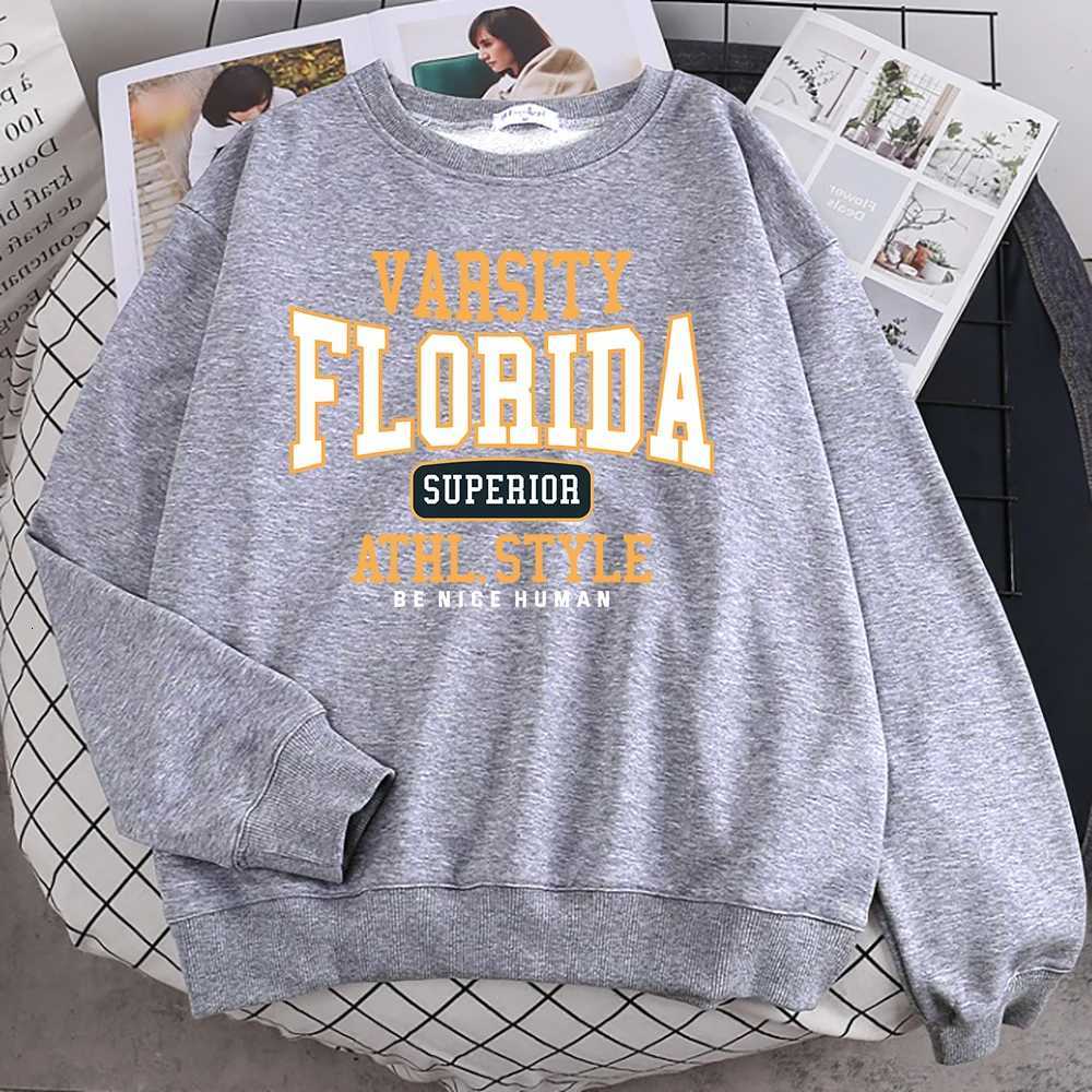 Trend Casual Woman Pullover Florida Edition Athl Style Print Hoodie Warm Drop Sweatshirt Crewneck Soft Fe Streetwear XJ250717
