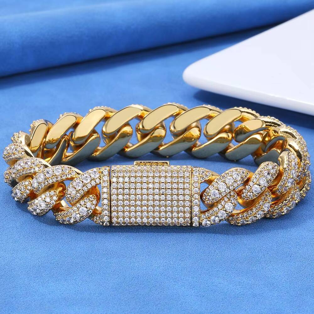 Hip Hop S925 Silver Moissanite Bracelet Bubble Full Fashion Tennis for Men