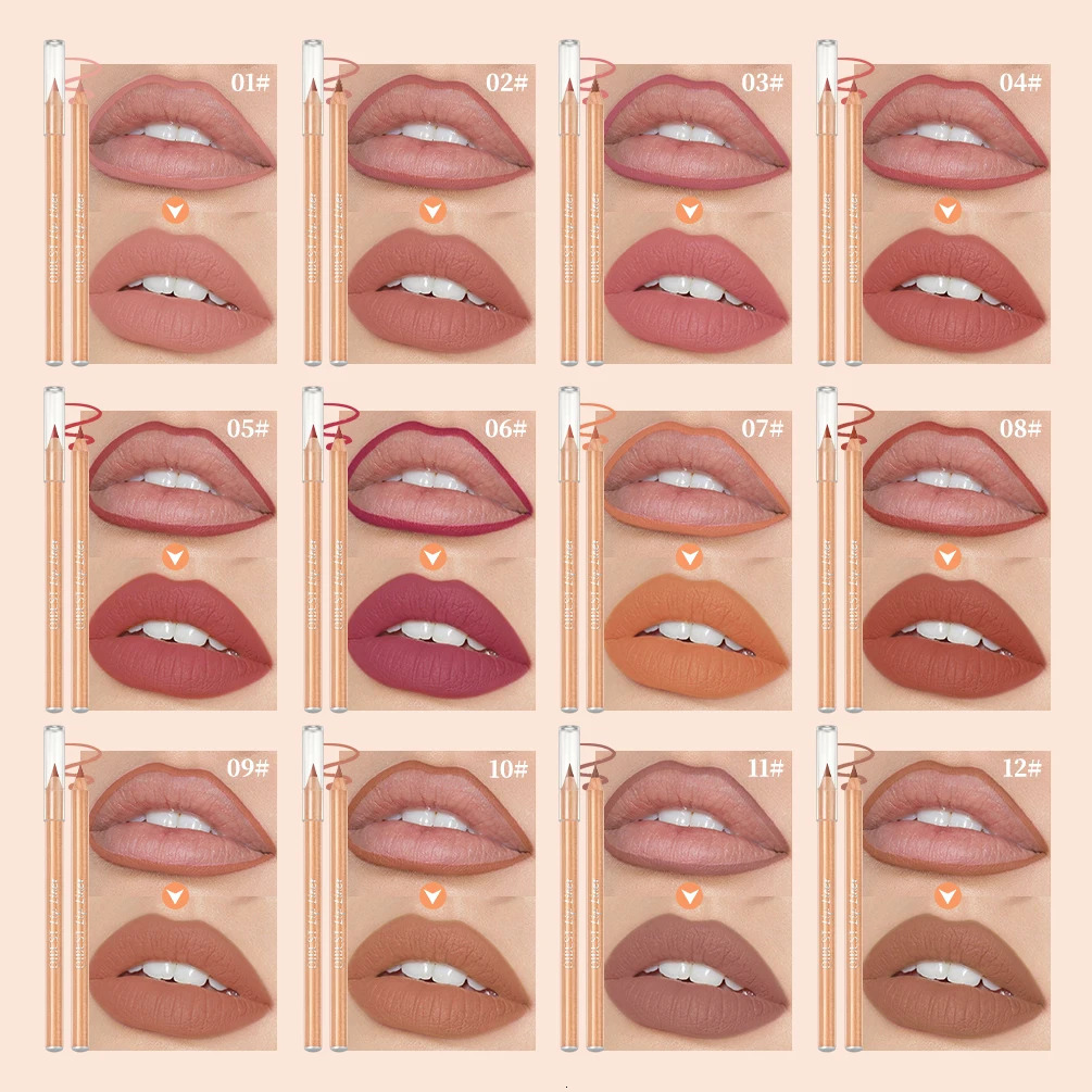 QI Lip Liner Pencil Contour Matte Lipstick Pens Smudge Proof Silky Lipliner Not Easy Fade Lip Outline Sculpt Lips Makeup Set 250716