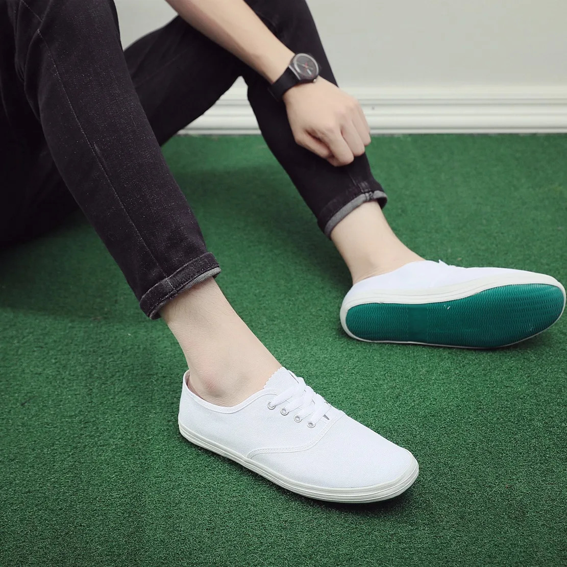 2024 Spring and Autumn Unisex Work Shoes Casual Lazy Canvas Slip-on White Labor Insurance Shoes er Shoes Men 250716