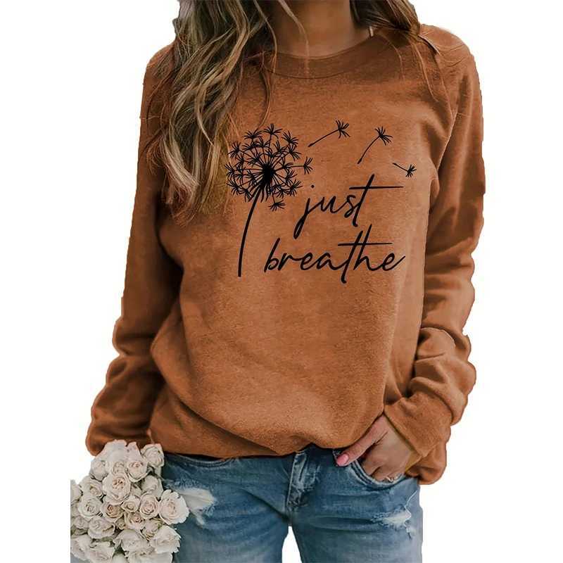 Autumn Winter Dandelion Slogan Sweatshirts 3D Print Women Crew Neck Hoodies Casual Long Sleeve Y2k Pullovers Top Fe Clothing XJ250717
