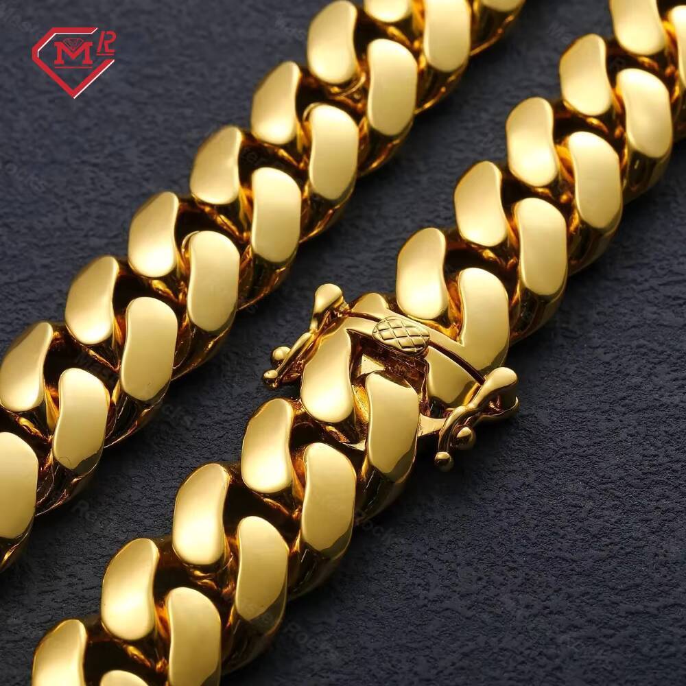 10mm 12mm 14K Gold Plating Cuban Chain High Quality Fashion Hip Hop Miami Cuban Link Chain