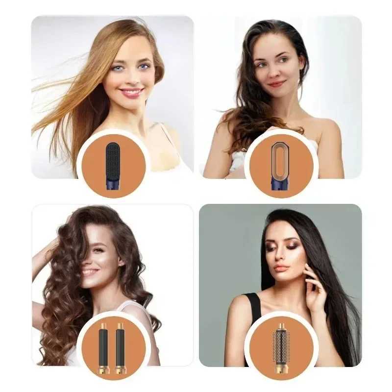Professional 5 in 1 Negative Ions Hair Dryer Curling Iron Hair Straightener Hot Comb Set Multi-Styling Tool Blow Dryer Household W250718