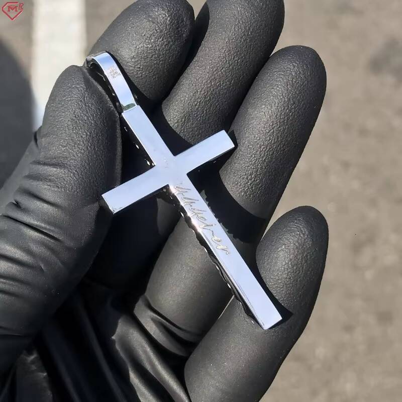 Hot Sale Moissanite Cross Pendant S925 Silver Gold Plate Hiphop Jewelry VVS Diamond Moissanite Pendant