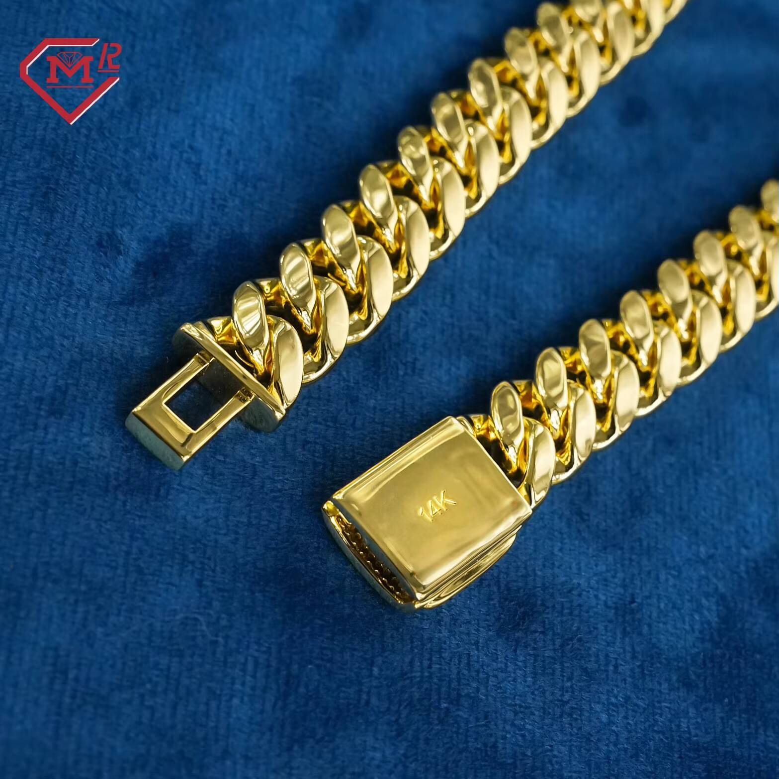 10K/14K/18K Gold Plated Cuban Link Chain Plain Necklace Custom Hip Hop Jewelry Moissanite Chain