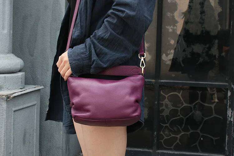 Leather cowhide women's shoulder bag dumplings soft leather crossbody handbag