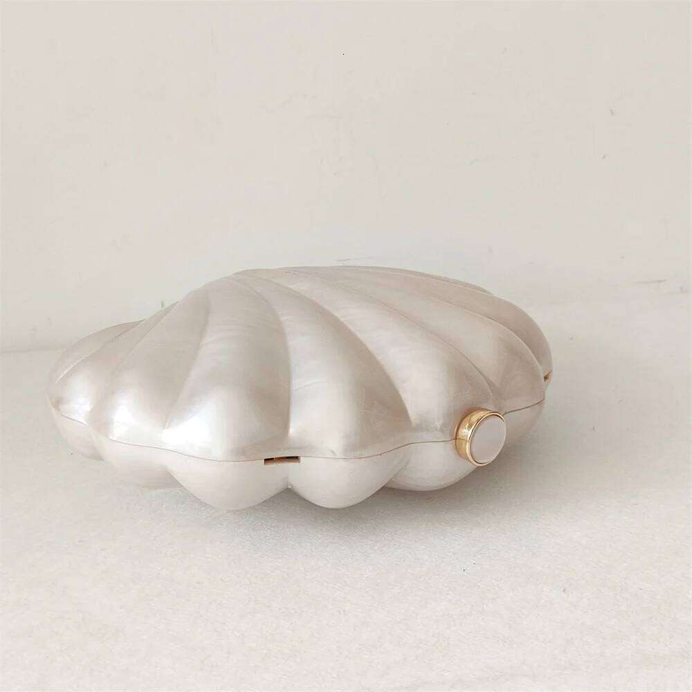 Female Shell Acrylic Box Clutches Lady Gift Evening Party Prom Stones Handbags Women Wedding Bridal Clutch Purse Bag
