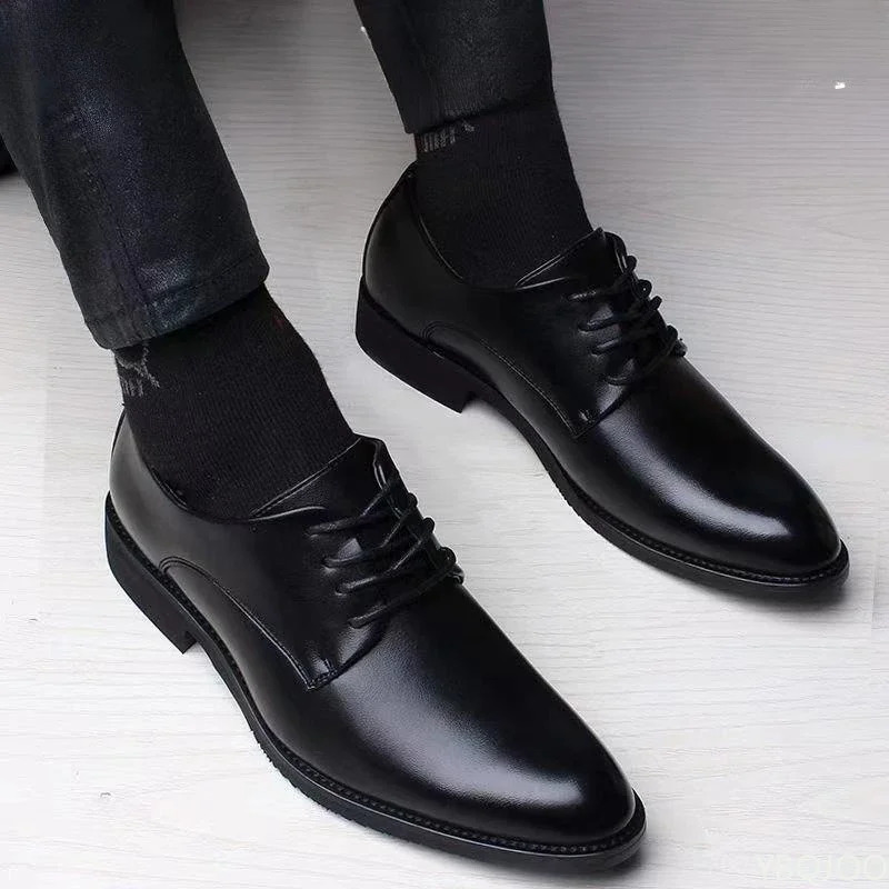 Fashionable Versatile Men Shoes Heightening Spring British Casual Business Flats Comfortable Shoes 250717