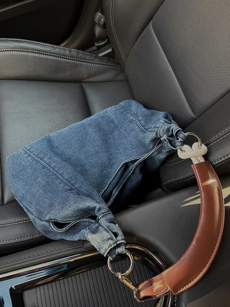 FAshionable texture denim blue tote bag for women 2025 summer new item niche casual commuting underarm bag spicy girl style R250717