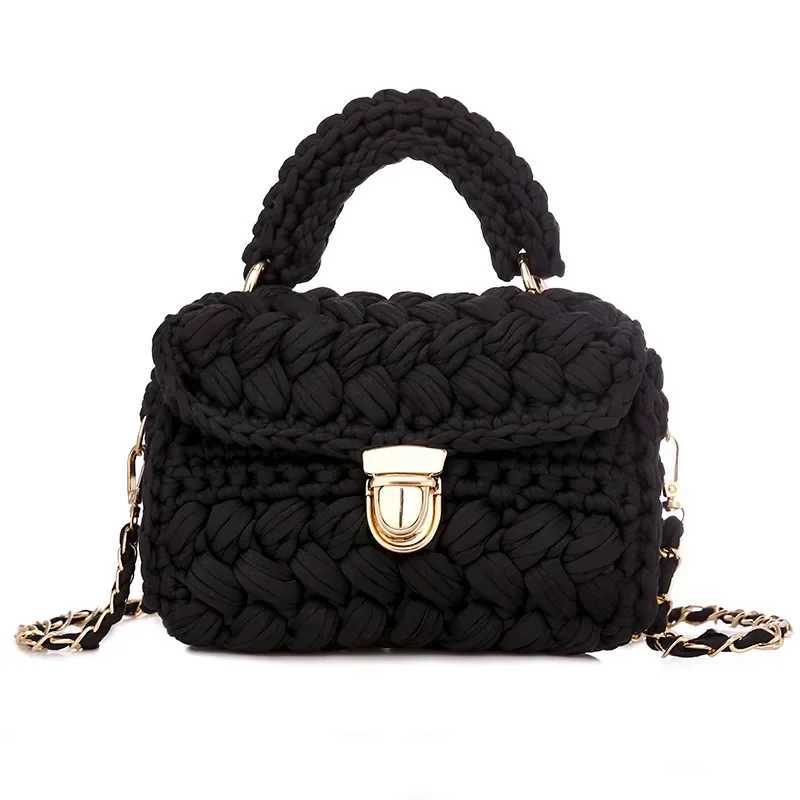 DIY Knitted Handbag Wallet Fashion Rope Woven Ladies Handbag Designer Casual Chain Shoulder Messenger Bag Y250717