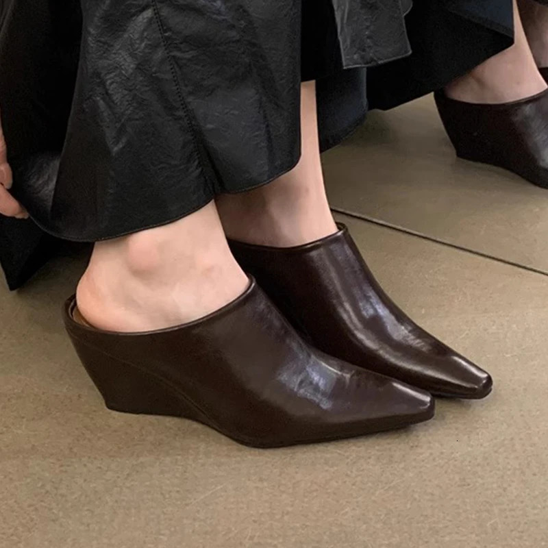 Women High Heels Platform Sandals Wedges Slippers Pointed Toe Shoes Summer er 2025 Sexy Slingback Flip Flops Slides Mujer 250717