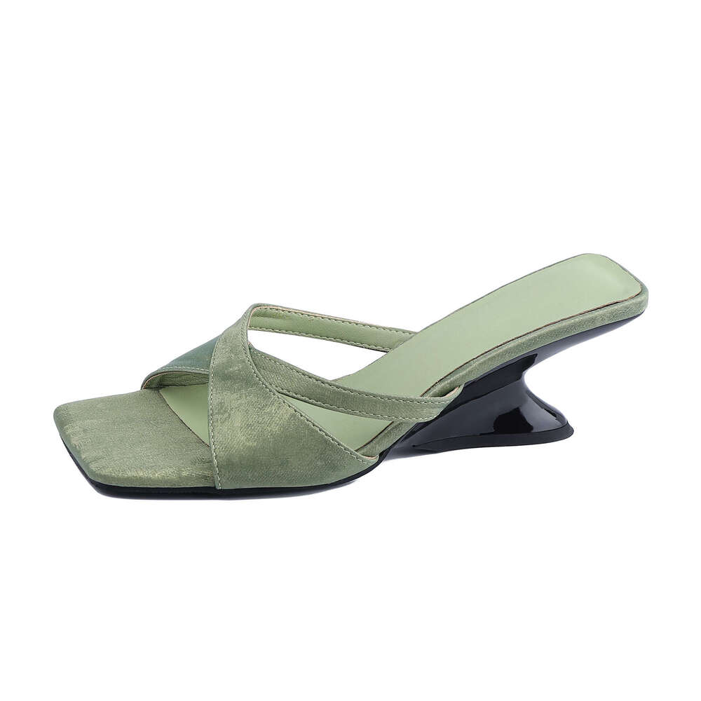 High Heel Sandals for Women, High-End Summer Comfortable Soft Sole Fashion Square Open Toe Breathable Slippers Versatile