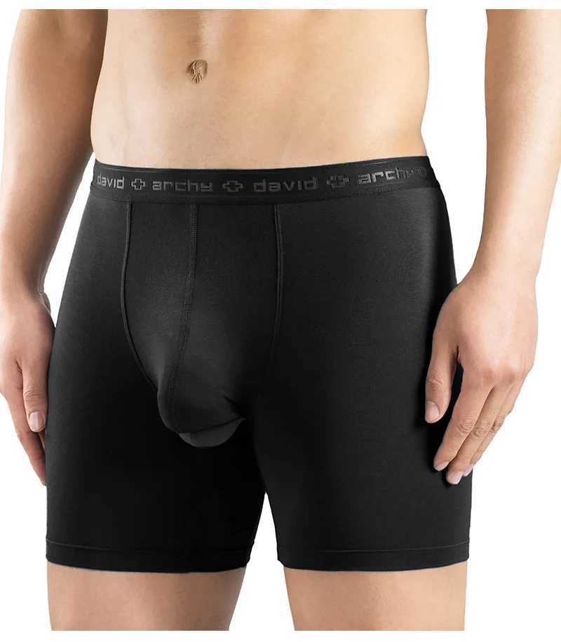 2025 David Archy Mens Underwear Modal Pouches Boxer Briefs With Fly Soft Breathable Dual Pouch Mens Boxers Sweatpants Quick X2507181