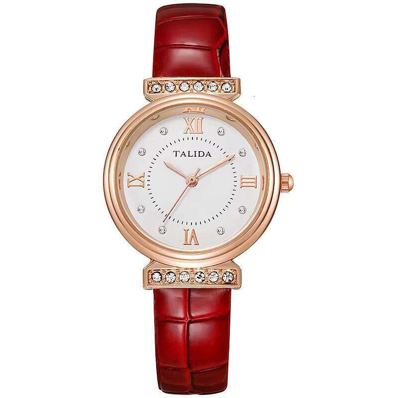 Elegant Crystal Accent Watch - 30mm PU Leather Strap Quartz Watch for Women | Fashion Dress Watch with Rhinestone Bezel (7 Colors)