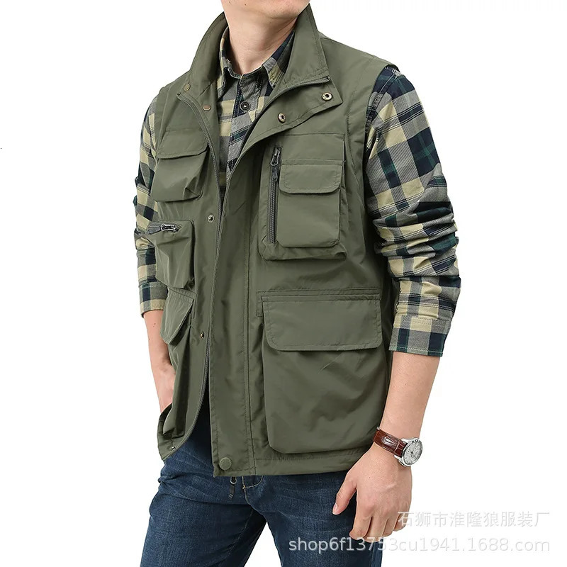 Fishing Vest Breathable Fishing Travel Mesh Vest With Zipper Pockets Summer Work Vest For Outdoor Activities Fishing Mens Vest 250717