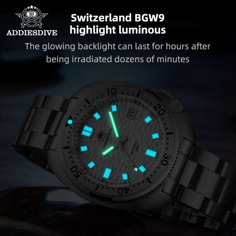 ADDIESDIVE Automatic Mechanical Man Sier Premium Business Casual Waterproof NH35A 316L Stainless Steel Men's Watch free shipping
