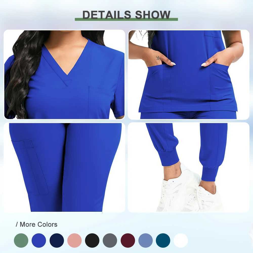 Cleaning Uniform for Women Nursing Scrub Top Pants Medical Suit Pediatric Nanny Work Wear Operating Room Surgical Gown Wholesale Z250718
