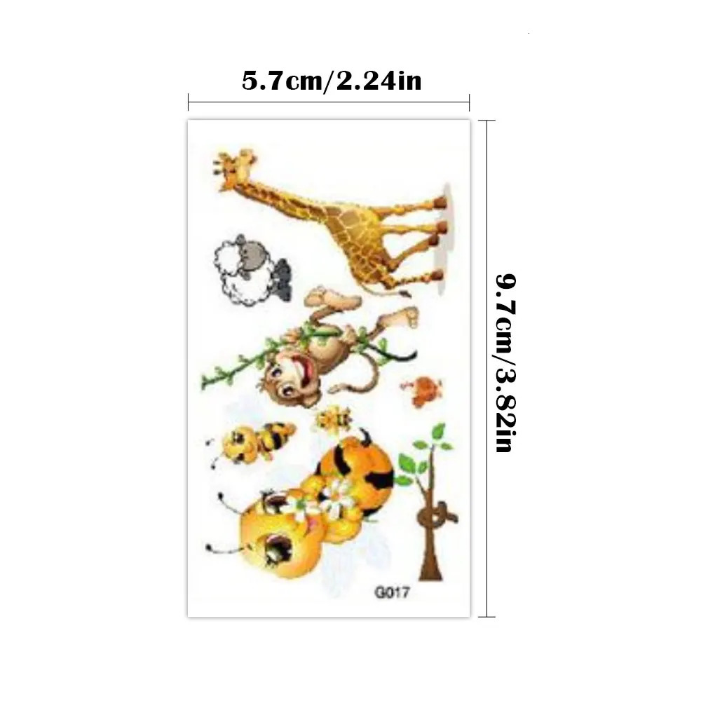 60pcs Kids Cute Tattoo Waterproof Temporary Sticker Cartoon Avocado Mermaid Unicorn Dinosaur Body Art Arm Women Men 250714