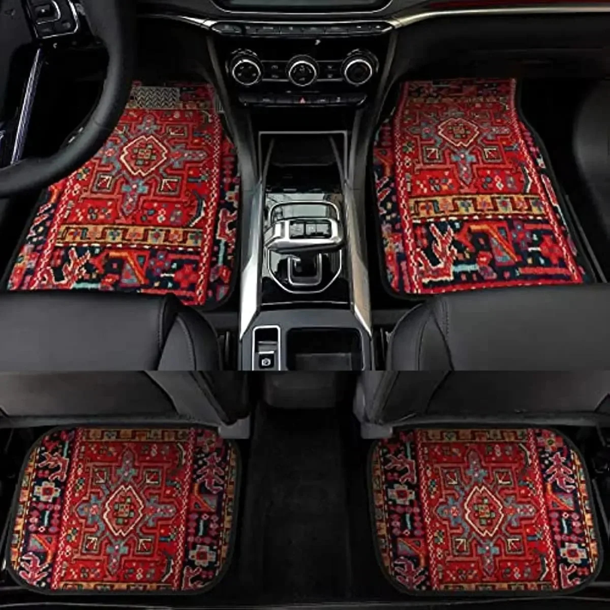 Car Foot Mats Universal Bohemian Style Car Foot Mats Carpet 4 Pieces Dirty Resistant Front and Rear Mats Set Car Accessories 250715