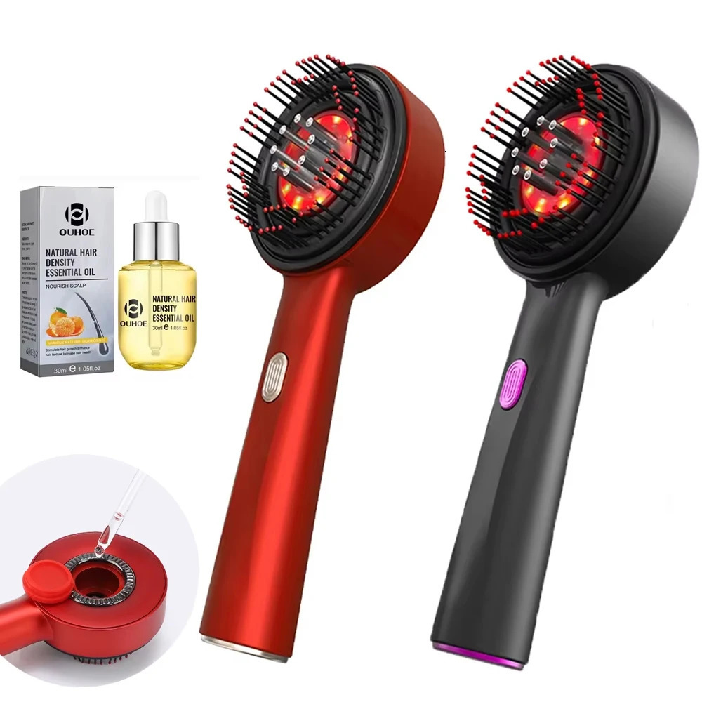 3 Modes Electric Vibration Massage Comb Red Light Massage Scalp Brush Oil Liquid Applicator Head Massager Loss 250716
