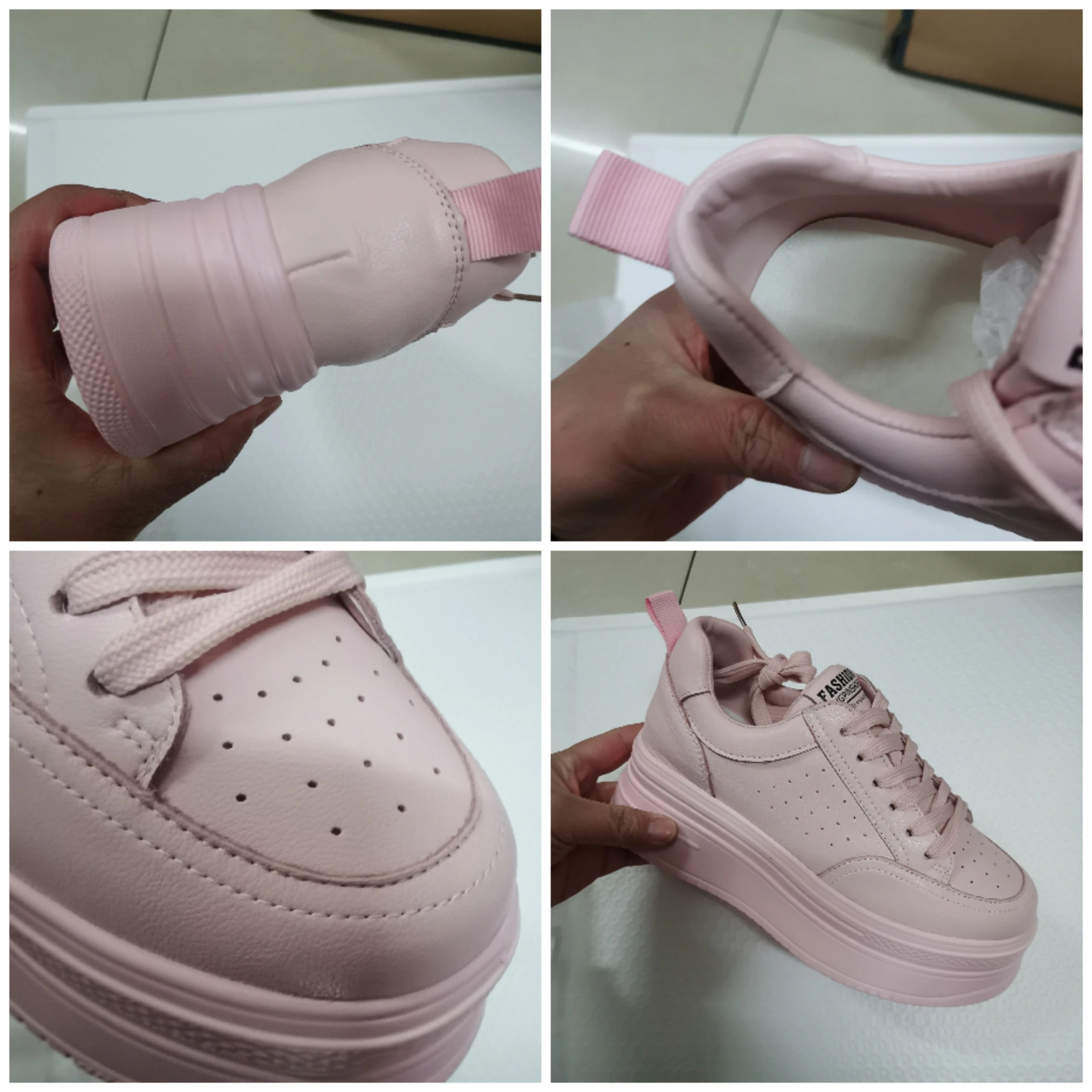 8cm Genuine Leather Women Casual Shoes Chunky Sneakers Platform Wedge Hidden Heel Leisure Summer Women 250717