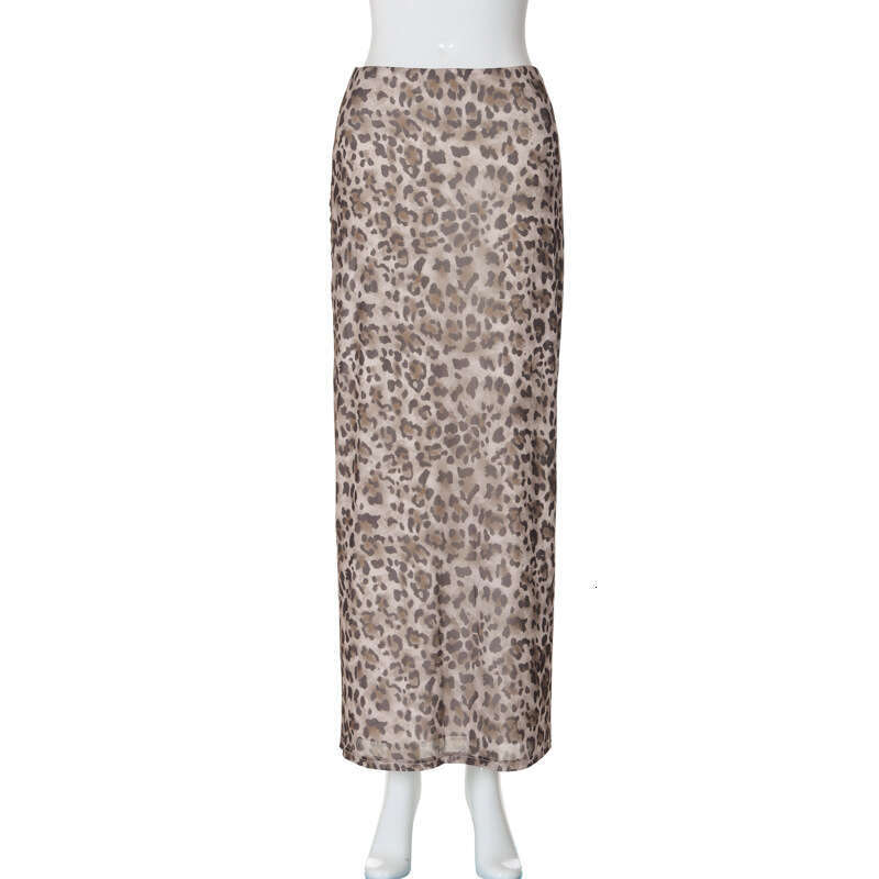 Summer New Women's Fashion Leopard Print High Waist Skirt B5
